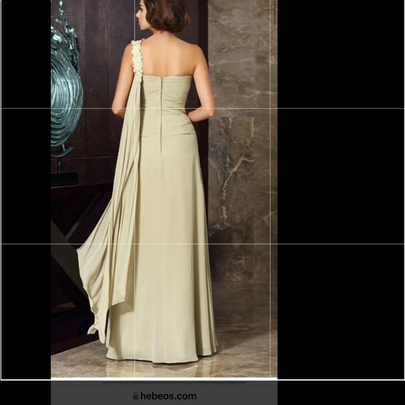 Hebeos A-Line/Princess One-Shoulder Long Chiffon Mother of the Bride Dress - Picture 2 of 7